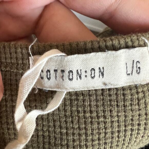 Green Waffle Knit Floral Crop Top, Y2K, Cottagecore, Indie, Retro, Small - Picture 4 of 6